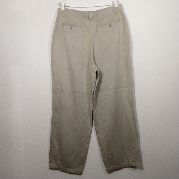 Tommy Bahama Men's Dress Pants 100% Silk Straight Leg Beige Tag 36 Fit 35"X30" - Picture 2 of 7
